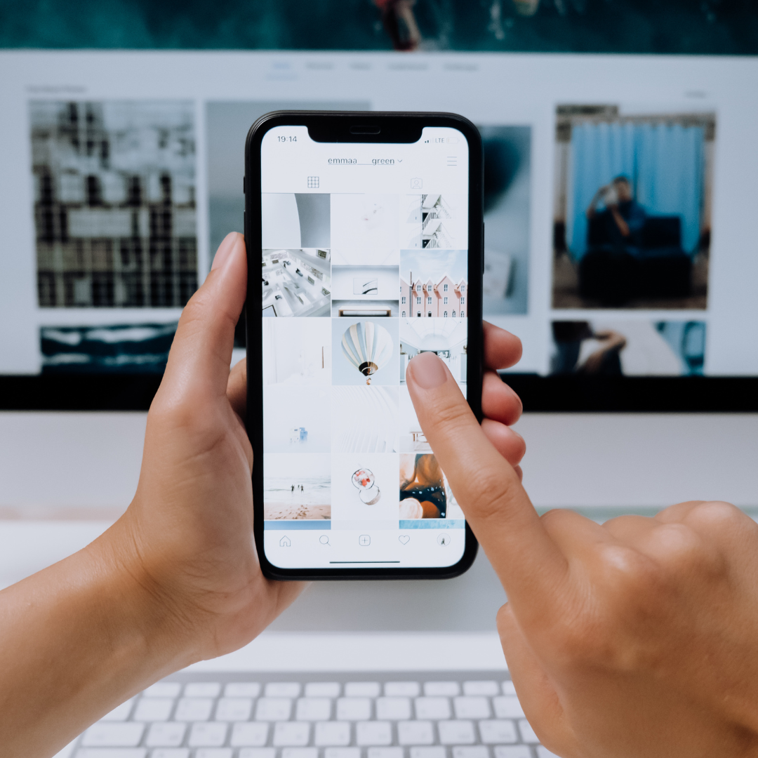 Custom website design services and mobile website layout on smartphone